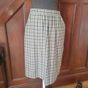 Vintage Cape Cod Sportswear Plaid Wool Skirt Size 12 Made In USA